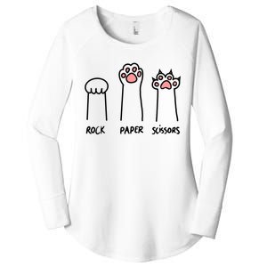 Funny Cat Rock Paper Scissors Cat Paws Cat Lover Women's Perfect Tri Tunic Long Sleeve Shirt