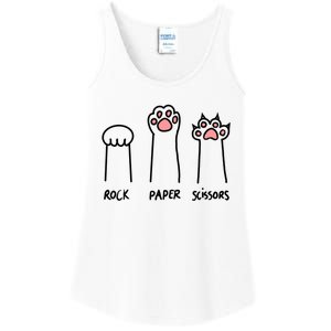 Funny Cat Rock Paper Scissors Cat Paws Cat Lover Ladies Essential Tank