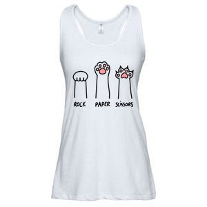 Funny Cat Rock Paper Scissors Cat Paws Cat Lover Ladies Essential Flowy Tank