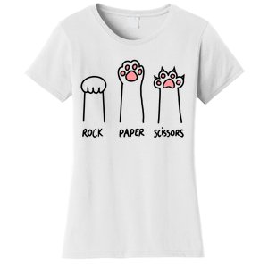 Funny Cat Rock Paper Scissors Cat Paws Cat Lover Women's T-Shirt