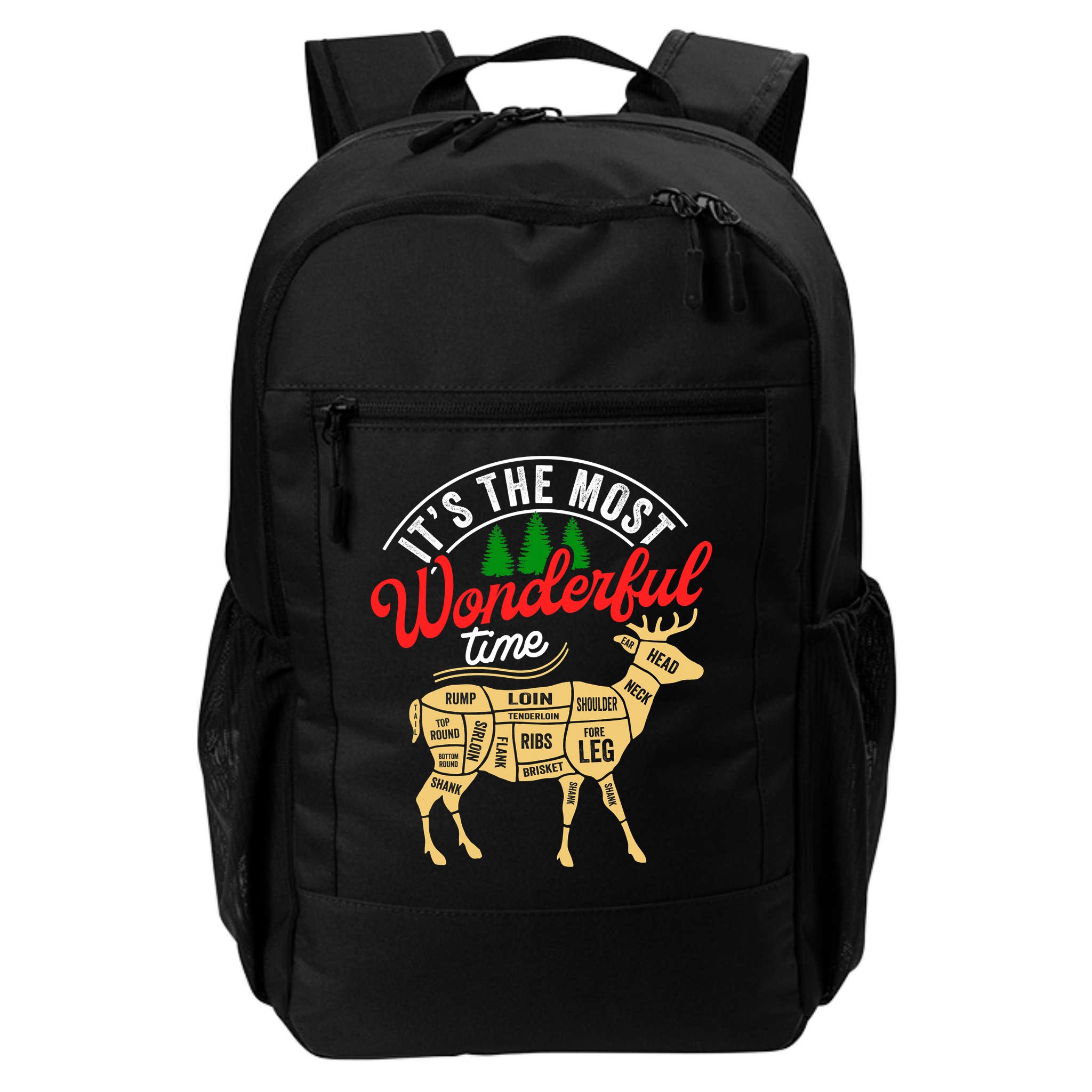 Funny Christmas Reindeer Hunter Deer Meat Hunting Gifts Backpack