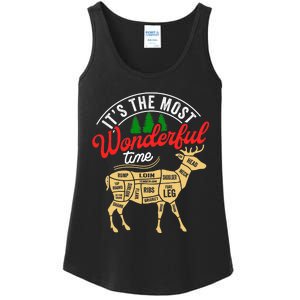 Funny Christmas Reindeer Hunter Deer Meat Hunting Gifts Ladies Essential Tank