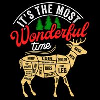 Funny Christmas Reindeer Hunter Deer Meat Hunting Gifts Flat Bill Trucker Hat
