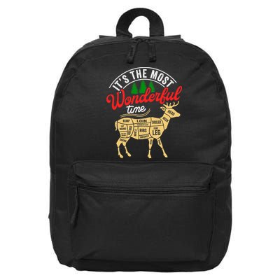 Funny Christmas Reindeer Hunter Deer Meat Hunting Gifts 16 in Basic Backpack