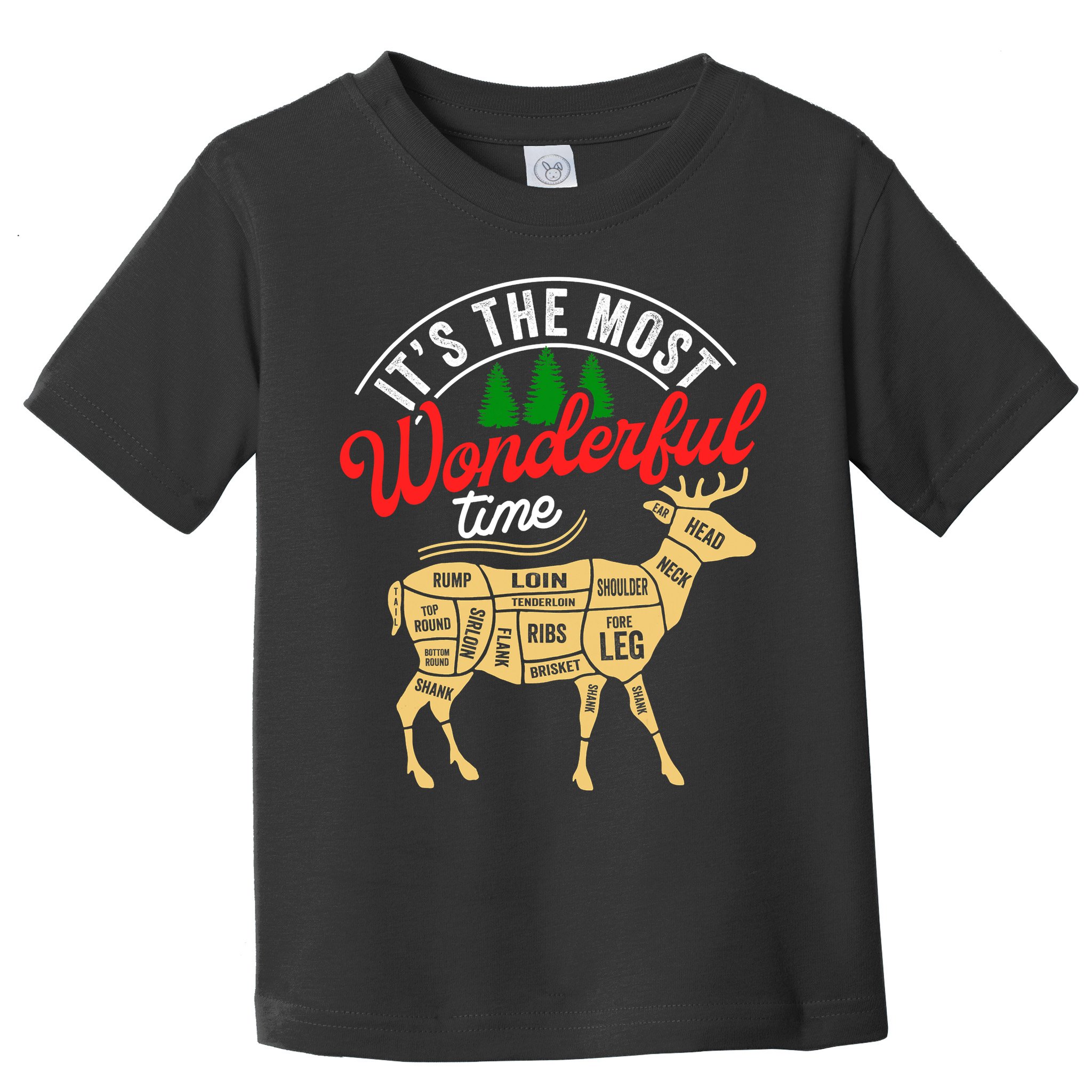 Funny Christmas Reindeer Hunter Deer Meat Hunting Gifts Toddler T-Shirt