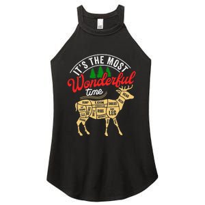 Funny Christmas Reindeer Hunter Deer Meat Hunting Gifts Women's Perfect Tri Rocker Tank