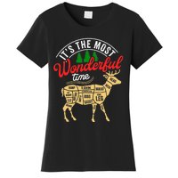 Funny Christmas Reindeer Hunter Deer Meat Hunting Gifts Women's T-Shirt