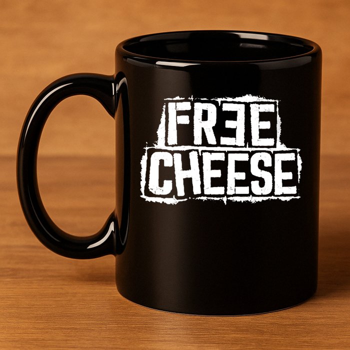 Free Cheese Retro 11oz C Handle Ceramic Mug