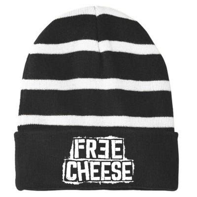 Free Cheese Retro Striped Beanie with Solid Band