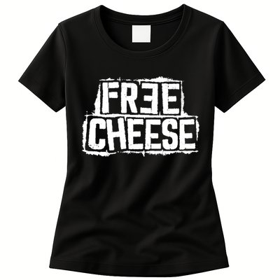 Free Cheese Retro Womens T-Shirt