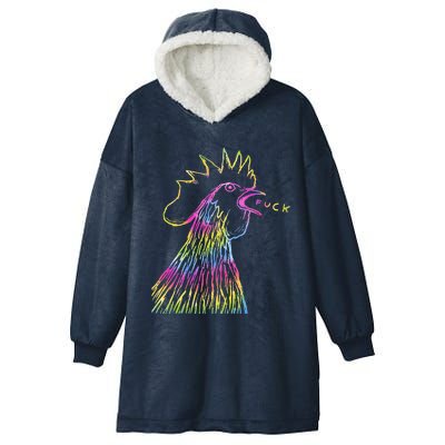 Funny Chicken Rooster Saying Fuck Tie Dye Hooded Wearable Blanket