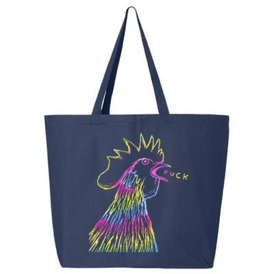 Funny Chicken Rooster Saying Fuck Tie Dye 25L Jumbo Tote