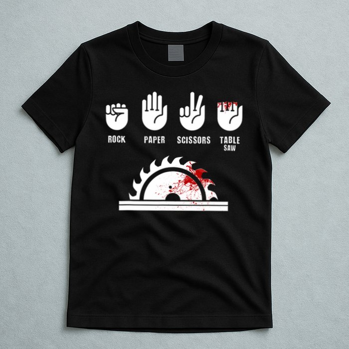 Funny Carpenter Rock Paper Scissors Table Saw T-Shirt