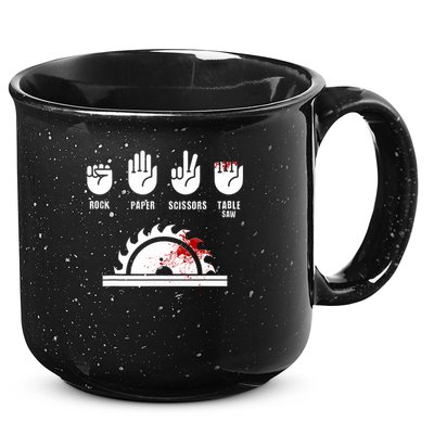 Funny Carpenter Rock Paper Scissors Table Saw 15oz Campfire Ceramic Mug