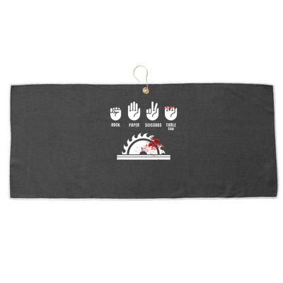Funny Carpenter Rock Paper Scissors Table Saw Large Microfiber Waffle Golf Towel