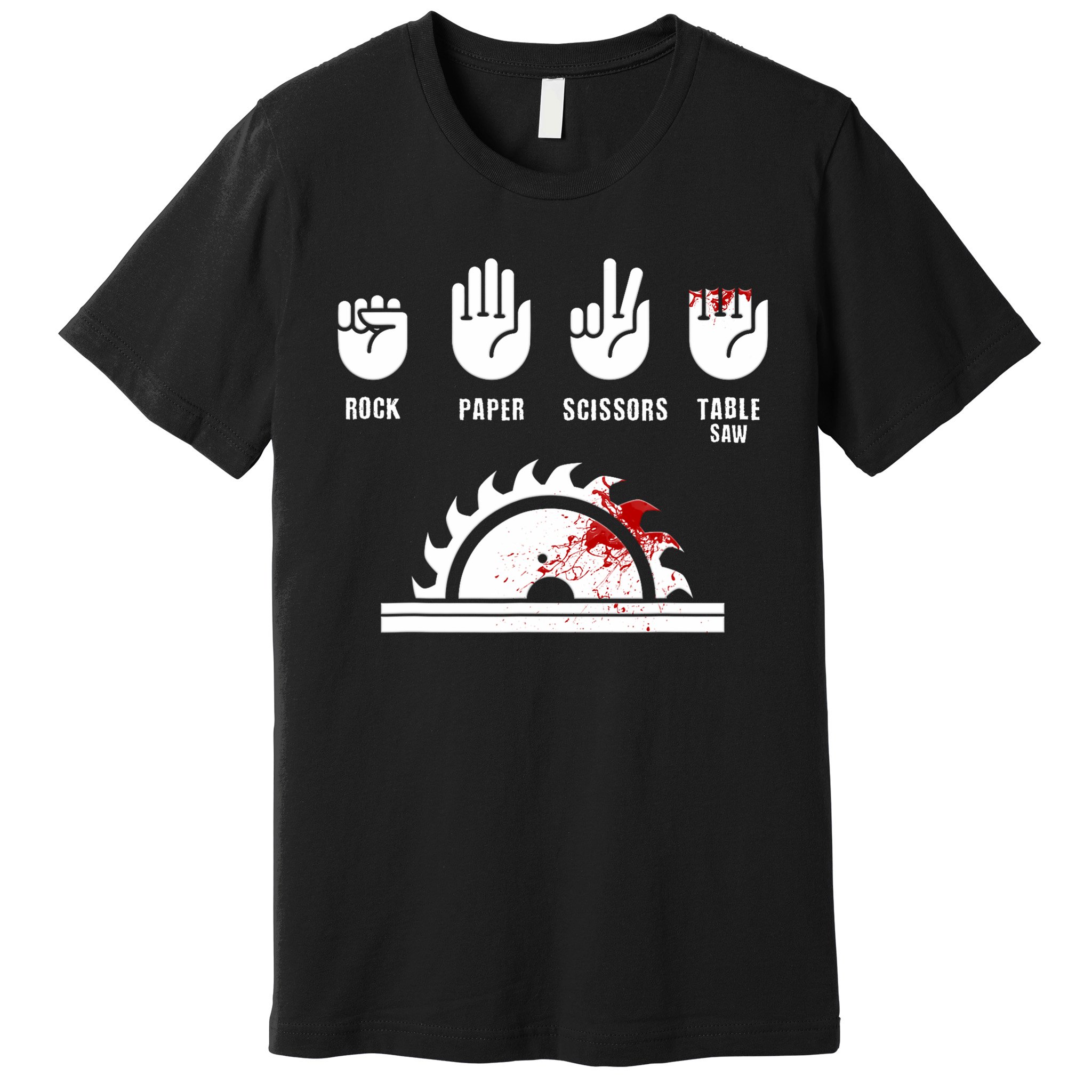 Funny Carpenter Rock Paper Scissors Table Saw Premium T-Shirt