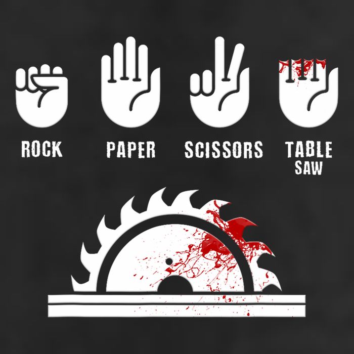 Funny Carpenter Rock Paper Scissors Table Saw Golf Towel