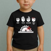 Funny Carpenter Rock Paper Scissors Table Saw Toddler T-Shirt