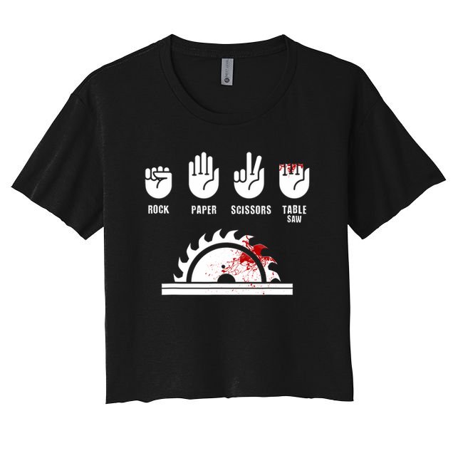 Funny Carpenter Rock Paper Scissors Table Saw Crop Top