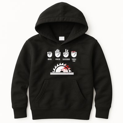 Funny Carpenter Rock Paper Scissors Table Saw Kids Hoodie