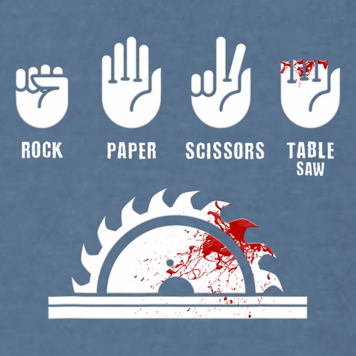 Funny Carpenter Rock Paper Scissors Table Saw Garment-Dyed Sweatshirt