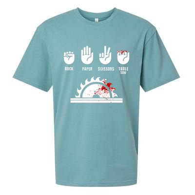 Funny Carpenter Rock Paper Scissors Table Saw Sueded Cloud Jersey T-Shirt