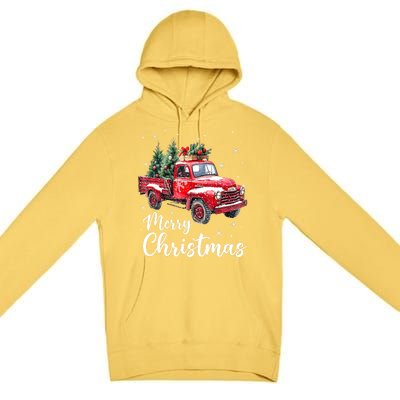 Funny Christmas Red Truck Family Matching Xmas Pajama Gift Premium Pullover Hoodie