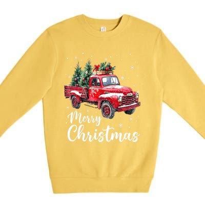 Funny Christmas Red Truck Family Matching Xmas Pajama Gift Premium Crewneck Sweatshirt