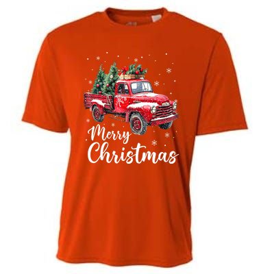 Funny Christmas Red Truck Family Matching Xmas Pajama Gift Cooling Performance Crew T-Shirt