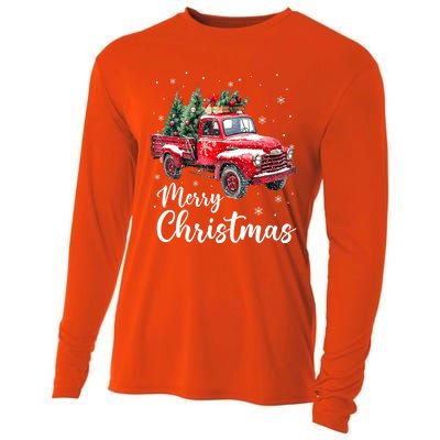 Funny Christmas Red Truck Family Matching Xmas Pajama Gift Cooling Performance Long Sleeve Crew