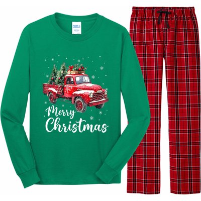 Funny Christmas Red Truck Family Matching Xmas Pajama Gift Long Sleeve Pajama Set