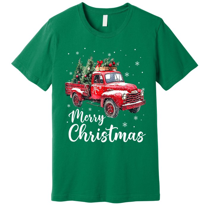 Funny Christmas Red Truck Family Matching Xmas Pajama Gift Premium T-Shirt