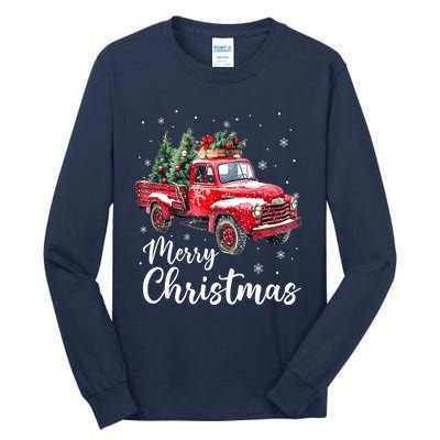 Funny Christmas Red Truck Family Matching Xmas Pajama Gift Tall Long Sleeve T-Shirt