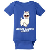 Funny Clinical Research Nurse Llama Practitioner Nursing Rn Meaningful Gift Baby Bodysuit