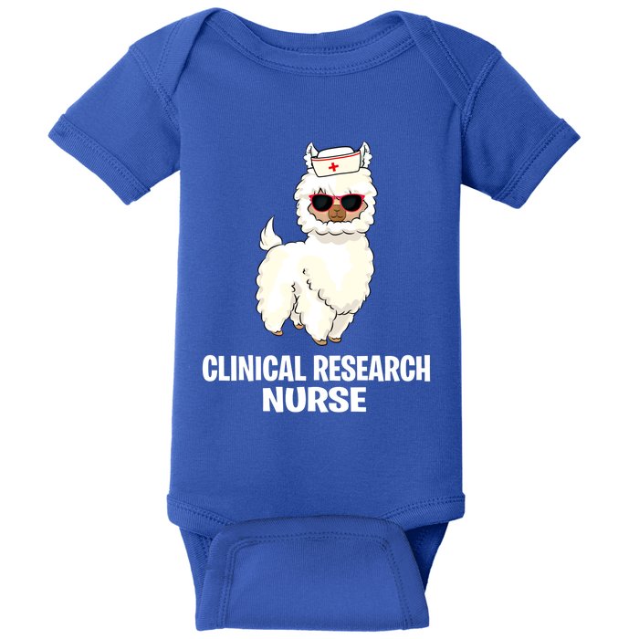 Funny Clinical Research Nurse Llama Practitioner Nursing Rn Meaningful Gift Baby Bodysuit