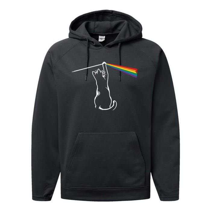 Funny Cat Rock Music Gift Performance Fleece Hoodie