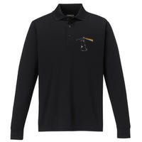 Funny Cat Rock Music Gift Performance Long Sleeve Polo