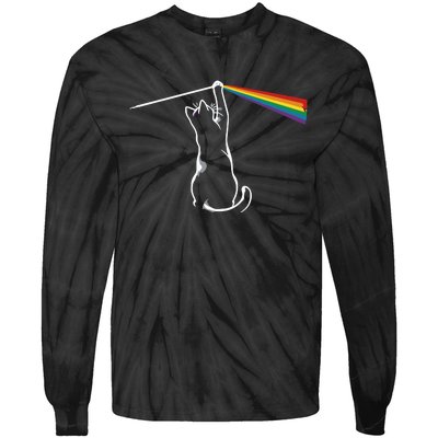 Funny Cat Rock Music Gift Tie-Dye Long Sleeve Shirt