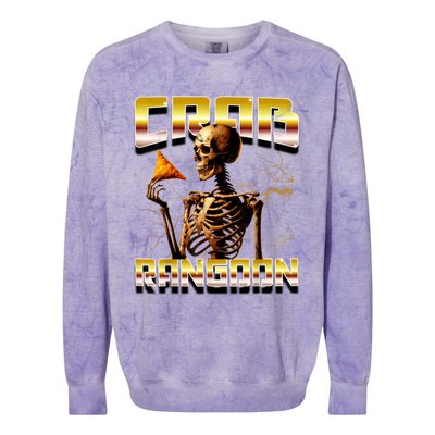 Funny Crab Rangoon Bootleg Rap Aesthetic Goons Meme Skeleton Colorblast Crewneck Sweatshirt