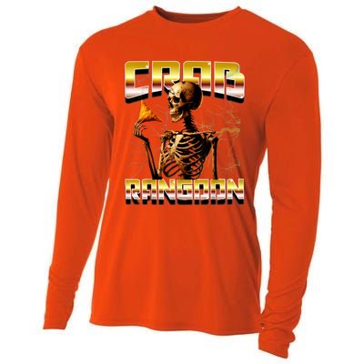 Funny Crab Rangoon Bootleg Rap Aesthetic Goons Meme Skeleton Cooling Performance Long Sleeve Crew