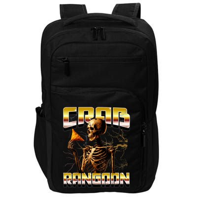 Funny Crab Rangoon Bootleg Rap Aesthetic Goons Meme Skeleton Impact Tech Backpack