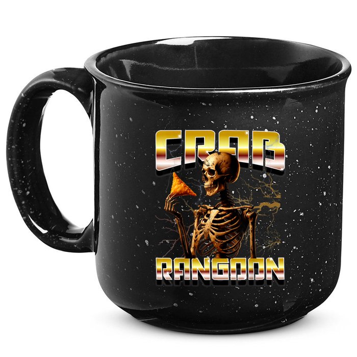 Funny Crab Rangoon Bootleg Rap Aesthetic Goons Meme Skeleton 15oz Campfire Ceramic Mug