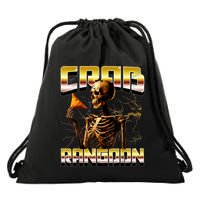 Funny Crab Rangoon Bootleg Rap Aesthetic Goons Meme Skeleton Drawstring Bag
