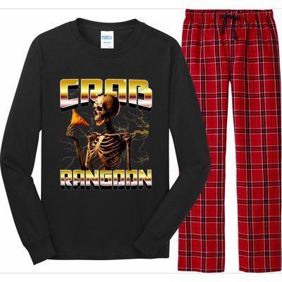 Funny Crab Rangoon Bootleg Rap Aesthetic Goons Meme Skeleton Long Sleeve Pajama Set