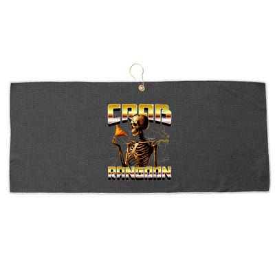 Funny Crab Rangoon Bootleg Rap Aesthetic Goons Meme Skeleton Large Microfiber Waffle Golf Towel