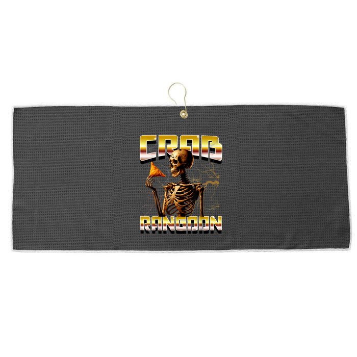 Funny Crab Rangoon Bootleg Rap Aesthetic Goons Meme Skeleton Large Microfiber Waffle Golf Towel