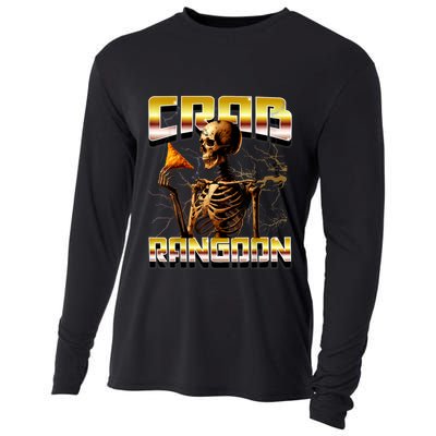 Funny Crab Rangoon Bootleg Rap Aesthetic Goons Meme Skeleton Cooling Performance Long Sleeve Crew