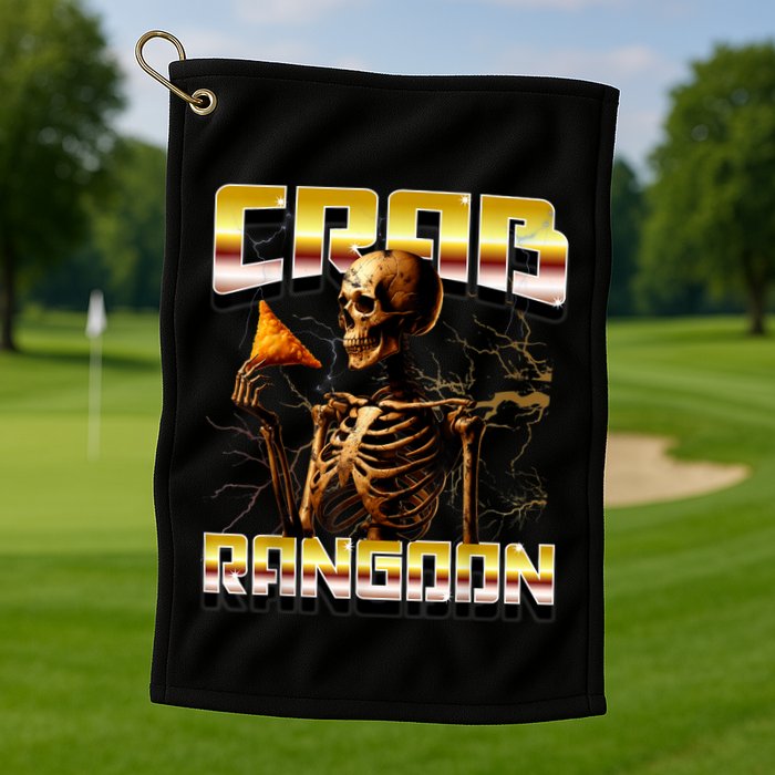 Funny Crab Rangoon Bootleg Rap Aesthetic Goons Meme Skeleton Golf Towel