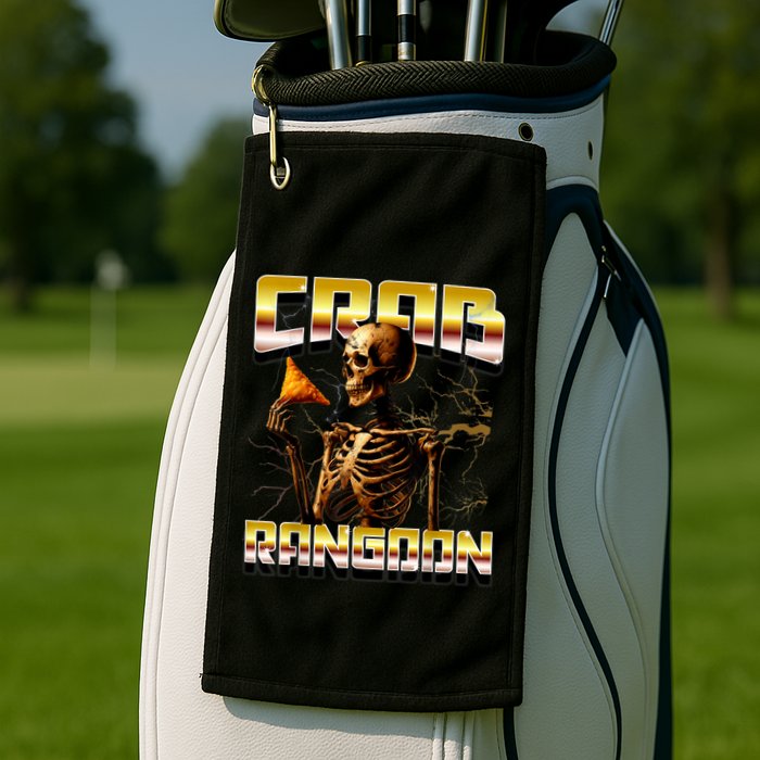 Funny Crab Rangoon Bootleg Rap Aesthetic Goons Meme Skeleton Golf Towel