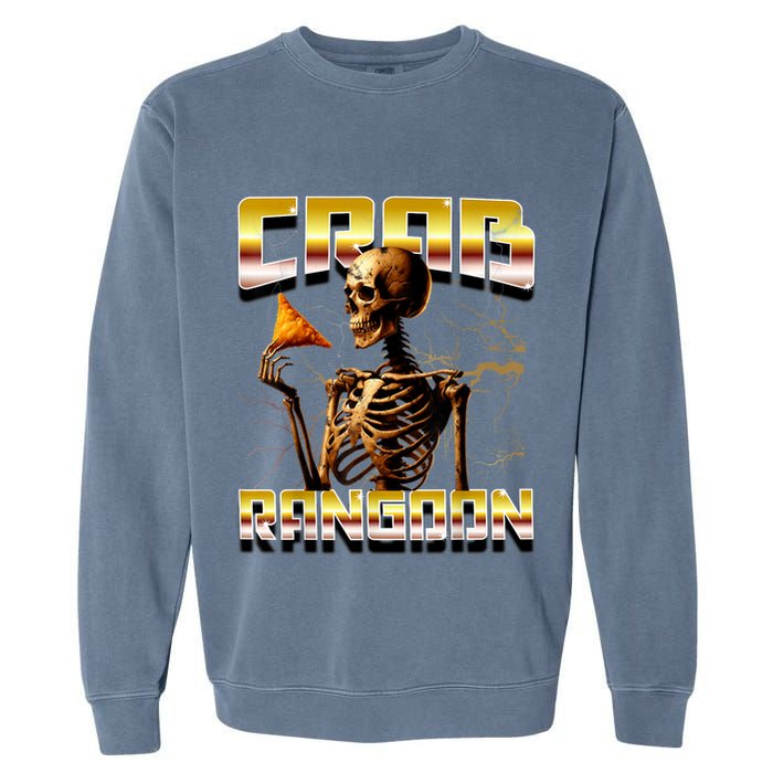 Funny Crab Rangoon Bootleg Rap Aesthetic Goons Meme Skeleton Garment-Dyed Sweatshirt